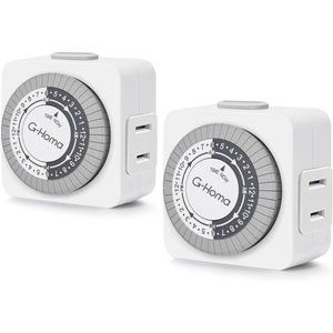 Timers, 24 Hour Indoor Plug-in Mechanical Timer 2 Prong 2 Pack